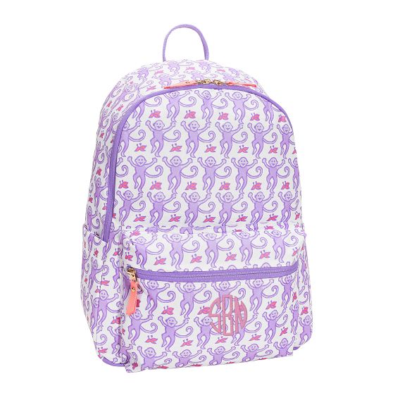 Pink Backpack Monkey Colby Roller Rabbit Lavender Monkey Backpack | Pottery Barn Teen