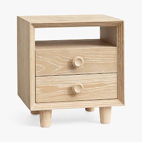 west elm x pbt Vivienne Nightstand, Cerused White, Parcel