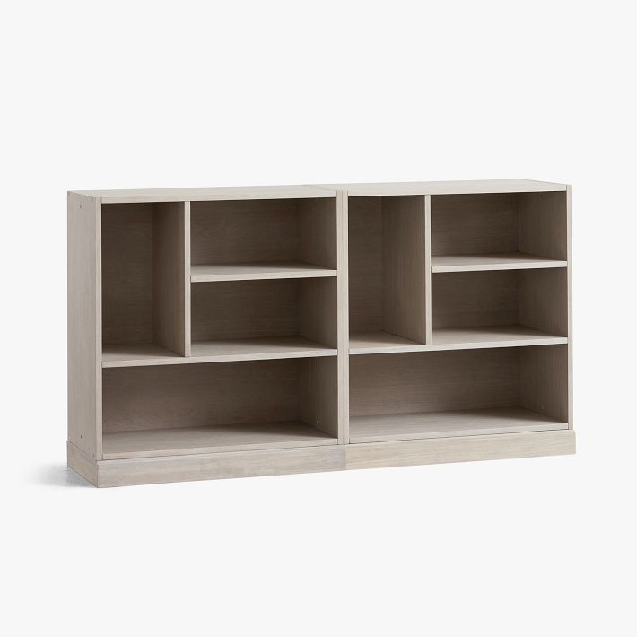 Stack Me Up 60&quot; Double Mixed Shelf Low Bookcase