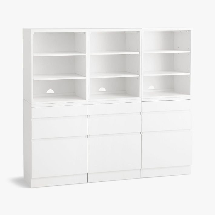 Bowen Triple Tall Bookcase with Drawers