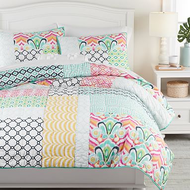 Palm Springs Patchwork Girls Quilt + Sham | Pottery Barn Teen