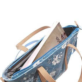 Northfield Camilla Floral Light Blue Zipper Recycled Tote