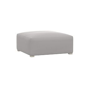 Avalon Ottoman, Lustre Velvet Light Grey