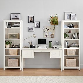Beadboard Smart&#8482; Small Space Storage Desk &amp; Bookcase Set (94.5&quot;&ndash;103.5&quot;)