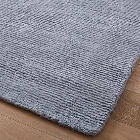Ribbed Wool Rug - Light Grey