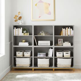 Blaire Triple Tall Bookcase with Shelves (75&quot;)