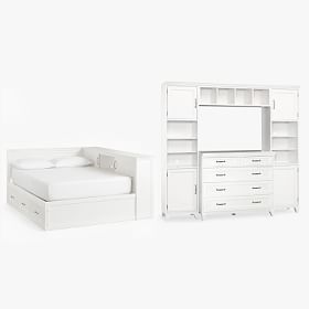 Hampton White Corner Storage Bed & Dresser Set | Teen Storage Beds ...