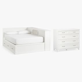 Hampton Corner Storage Bed &amp; 5 Drawer Wide Dresser Set