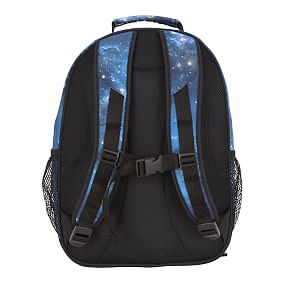 KAFFUL Kids Galaxy Backpack - Blue Purple Starry Universe Design, 16.5 Inch School Bag For Elementary Kids