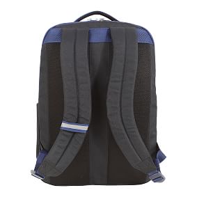 Black/Navy Solid Athletic Recycled Backpack