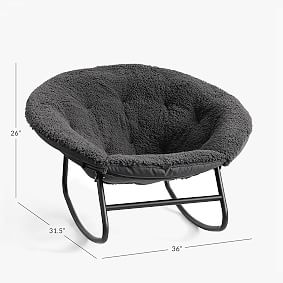 Sherpa Charcoal Hang-A-Round Rocking Chair