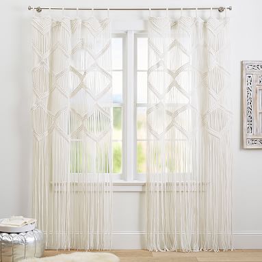 Window covering - macrame curtain - store curtain valance -