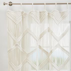 Boho Macram&#233; Curtain - White