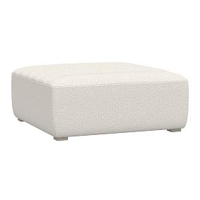 Hudson Ottoman, Tweed Ivory, MTO