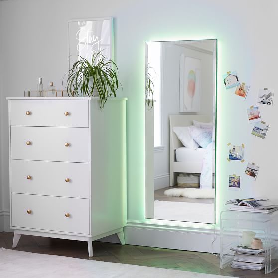 Ombre Ambient Backlit LED Floor Mirror (24"x56")