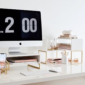 Glam Desk Riser &amp; Shelves Set