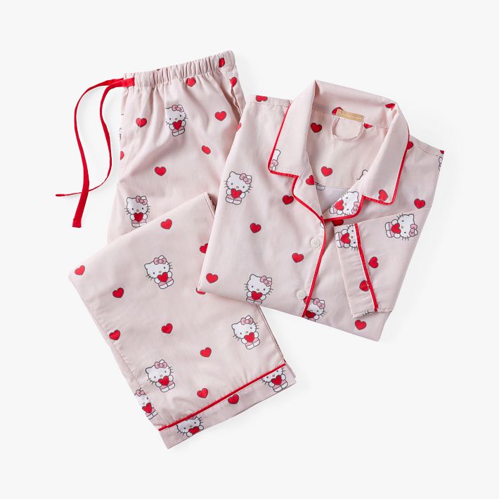 Hello Kitty Hearts Loose Fit Pajama Xs Pink