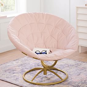 Everyday Velvet Rose Swivel Hang-A-Round Chair