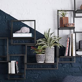 Metal Framed Shelves, Set of 5