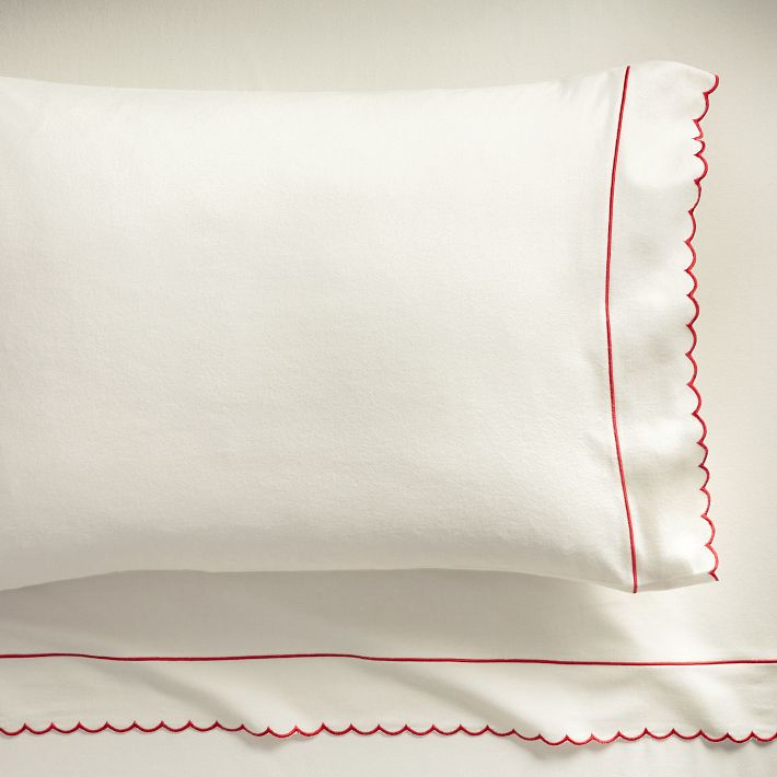 Scallop Flannel Sheet Set