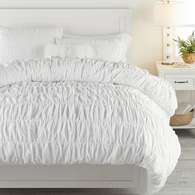 Ruched Organic Duvet Cover