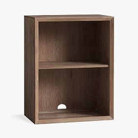 Callum Single 2-Shelf Bookcase, Smoked Grey