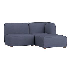 Bryce Lounge Sectional Set, Enzyme Washed Canvas Storm Blue, IDS