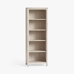 Beadboard Tall Bookcase, Weathered White