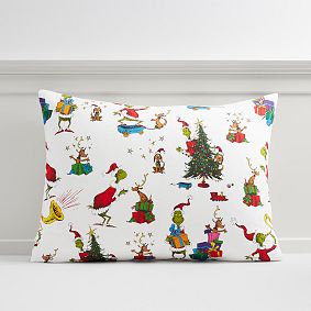 Pottery barn shops christmas grinch organic duvet cover & shams set