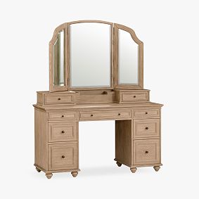 Chelsea Smart Storage Vanity Desk Super Set, Seadrift