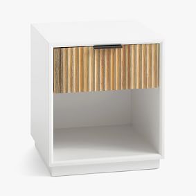 west elm x pbt Quinn Nightstand, White & Cerused White