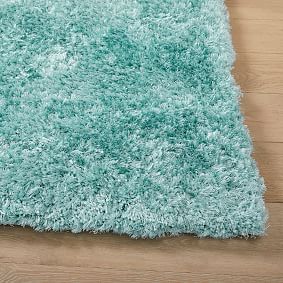 Shimmer Shag Performance Rug - Pale Seafoam