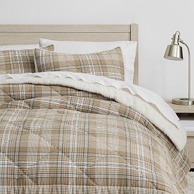 Tatum Plaid Flannel Sherpa Back Comforter