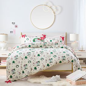 Hello Kitty&#174; Organic Flannel Holiday Duvet Cover