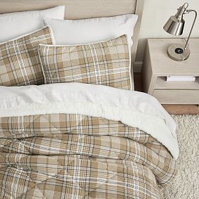 Tatum Plaid Flannel Sherpa Back Comforter