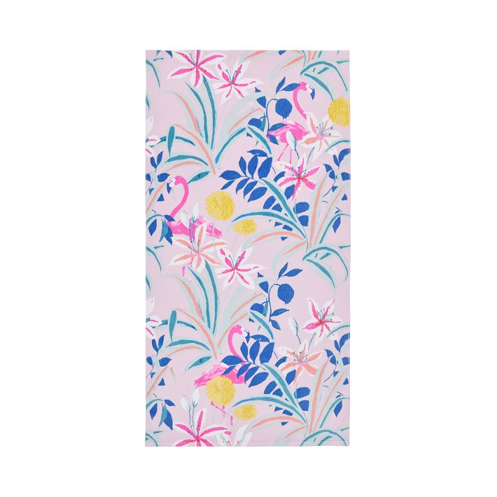 Floral Flamingo Beach Towel