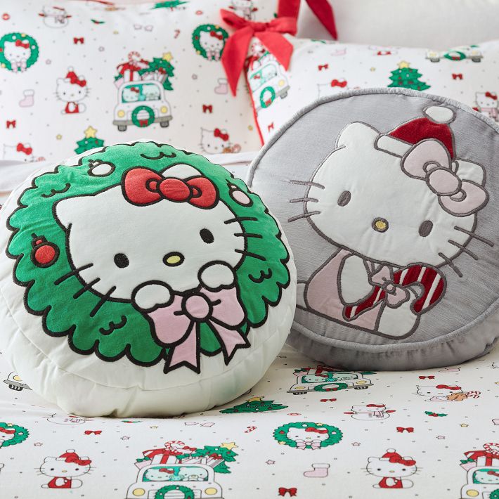 New Pottery Barn Teen Hello Kitty Full Flannel Christmas Sheet Set Sold shops Out!