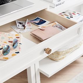 Beadboard Leaning Wall Desk &amp; Bookshelf Set (88.5&quot;)