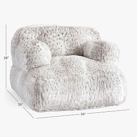 Leopard Faux-Fur Grey Eco Lounger