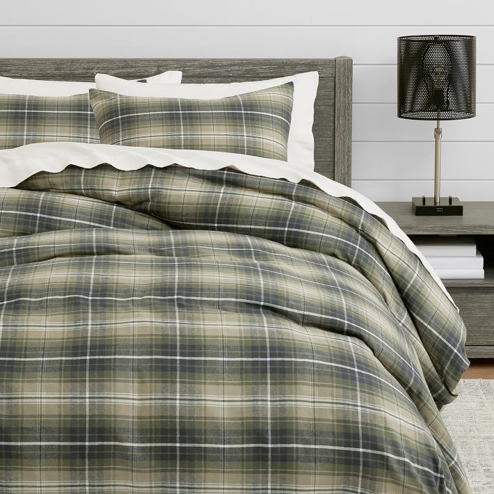 Wren Plaid Flannel Duvet Cover