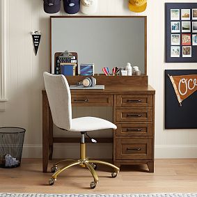 Hampton Single Pedestal Storage Vanity Desk (40&quot;)