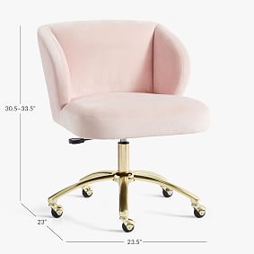 Performance Everyday Velvet Rose Wingback Swivel Desk Chair