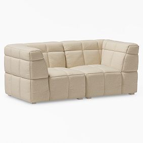 Baldwin Sectional, Loveseat Set, Performance Plush Chenille Oatmeal