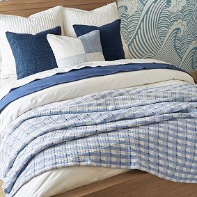 Coastal Check Pillow Cover