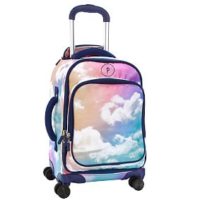 Jet Set Rainbow Cloud Recycled Carry on Luggage Pottery Barn Teen