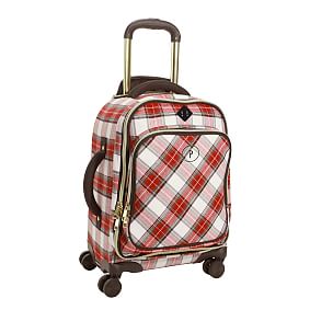 Red plaid luggage on sale