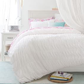 Ruched Organic Duvet Cover