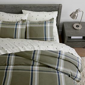 Xander Plaid Organic Flannel Duvet Cover