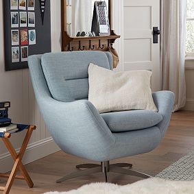 Eco-Performance Texture Weave Chambray Lennon Lounge Chair