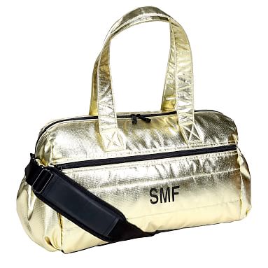 Metallic Puffer Gold Duffle Bag Stylish Eco Friendly Pottery Barn Teen